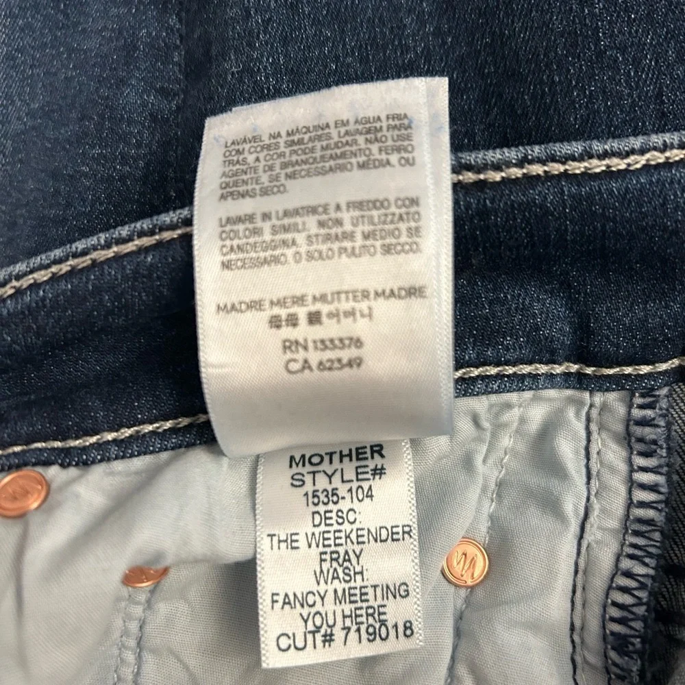Mother The Weekender Fray Hem Bootcut Jeans in Fancy Meeting You Here Size 28 - Picture 9 of 13
